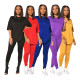 Casual Slim-fit Short-sleeved Sports Solid Color Suit