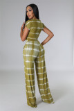 Fashion And Casual Printed Wide-leg Pants Two-piece Set