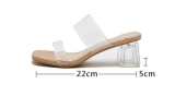 Fashionable Crystal Transparent Belt Slip-on Sandals And Slippers