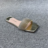Fashion Rhinestone Flip Flop Flat Slippers
