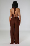 Sexy Fashion Backless Open Fork Two-piece Set
