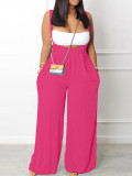 Wrapped Chest Suspenders Wide-Leg Pants Drawstring Two-Piece Set