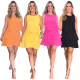Round Neck Sleeveless Chiffon Loose Simple Summer Women's Dress