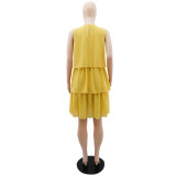Round Neck Sleeveless Chiffon Loose Simple Summer Women's Dress