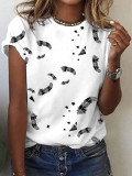 Fashion Digital Printing Round Neck Short-sleeved Top T-shirt