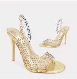 Fashion Rhinestone Transparent High-heeled Stiletto Shoes