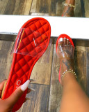 Fashion Transparent Strappy Flat Beach Sandals And Slippers