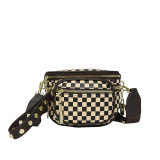 Simple Fashion Retro Multi-layer Zipper Shoulder Messenger Bag Ribbon Chest Bag