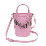 Stylish Chain Portable Messenger Bucket Bag