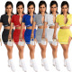 New Solid Color Slit Hip Skirt Two-piece Set