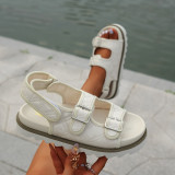 Trendy Beach Plus Size Open Toe Sequin Sandals