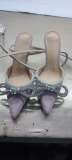 Trendy Rhinestone Bow Stiletto Sandals