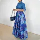 Ladies Fashionable Casual Printed Lapel Shirt Dress
