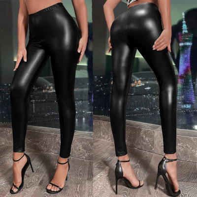 High Waist Faux Leather European And American Sexy Leggings