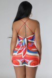 Fashion Sexy Printed Camisole Backless Suit