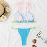 New Style Bikini Solid Color Sexy Tie Swimsuit