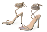 Fashion Plus Size Strappy Rhinestone Stiletto Sandals