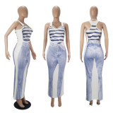 Fashion Sexy Printed U Neck Dress