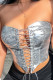 Fashion Hot Girl Sexy Tube Top Bright Leather Waist Slim Sexy Sexy Vest