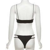 Camisole Crop Top Sexy Briefs Bikini Set