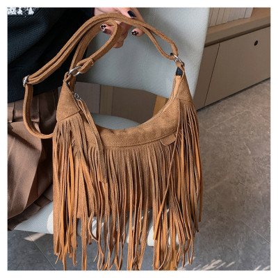 New Women's Bag Retro Tassel Ladies Shoulder Bag Simple Messenger Bag