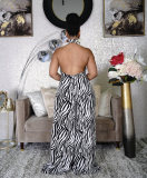 Wide-legged Spotted Print Large Size Jumpsuit