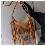 New Women's Bag Retro Tassel Ladies Shoulder Bag Simple Messenger Bag