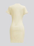 Trendy Round Neck Printed Sheath Dress