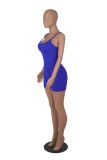 Solid Color Skinny Threaded Suspenders Jumpsuit