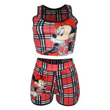 Fashion Anime Print Shorts Two-piece Set