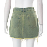 New Bright Tassel Skinny Denim Skirt