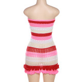 Fashion Sexy Tube Top Slim Knit Dress