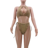Fashion Sexy Summer Bikini Halter Neck Swimsuit Three-piece Set