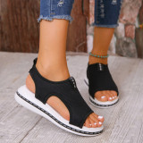 Summer New Round Toe Open Toe Mesh Sandals