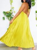 Summer New Pleated Solid Color Dress