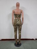 Casual Leopard Sling Tight Two-piece Suit
