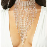Fashion Choker Luxury Rhinestone Tassel Necklace