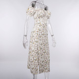 Floral Tube Top Slit-style Slim Fit Princess Dress