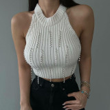 Trendy Casual All-match Slim Pearl Vest Top
