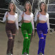Fashion Solid Color Pleated Zipper Hole Casual Pants