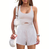 Hollow Cross Beautiful Back Loose And Comfortable Gym Clothes Vest Jumpsuit