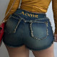 Raw-edged Letter Embroidery Pocket-paneled High-rise Jeans