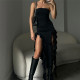 Fashion One-shoulder Tube Top Bag Hip Irregular Dress
