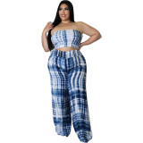 Printed Positioning Printed Wrapped Chest Straight Leg Pants Two-Piece Set