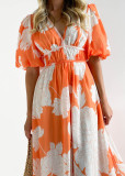 Fashionable Temperament Printed Long Dress