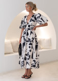 Fashionable Temperament Printed Long Dress