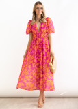 Fashionable Temperament Printed Long Dress