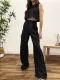 Fashion Cotton And Linen Vest And Trousers Suit Commuting Two Pieces