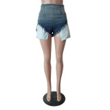 New Multi-Pocket Gradient Denim Shorts