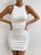 New Sexy Halter Neck Sleeveless Backless Slim Dress